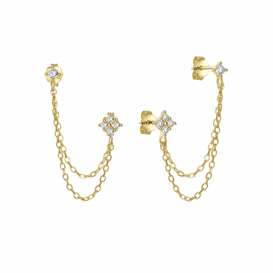 Chained stud earrings