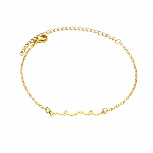 Mama script bracelet