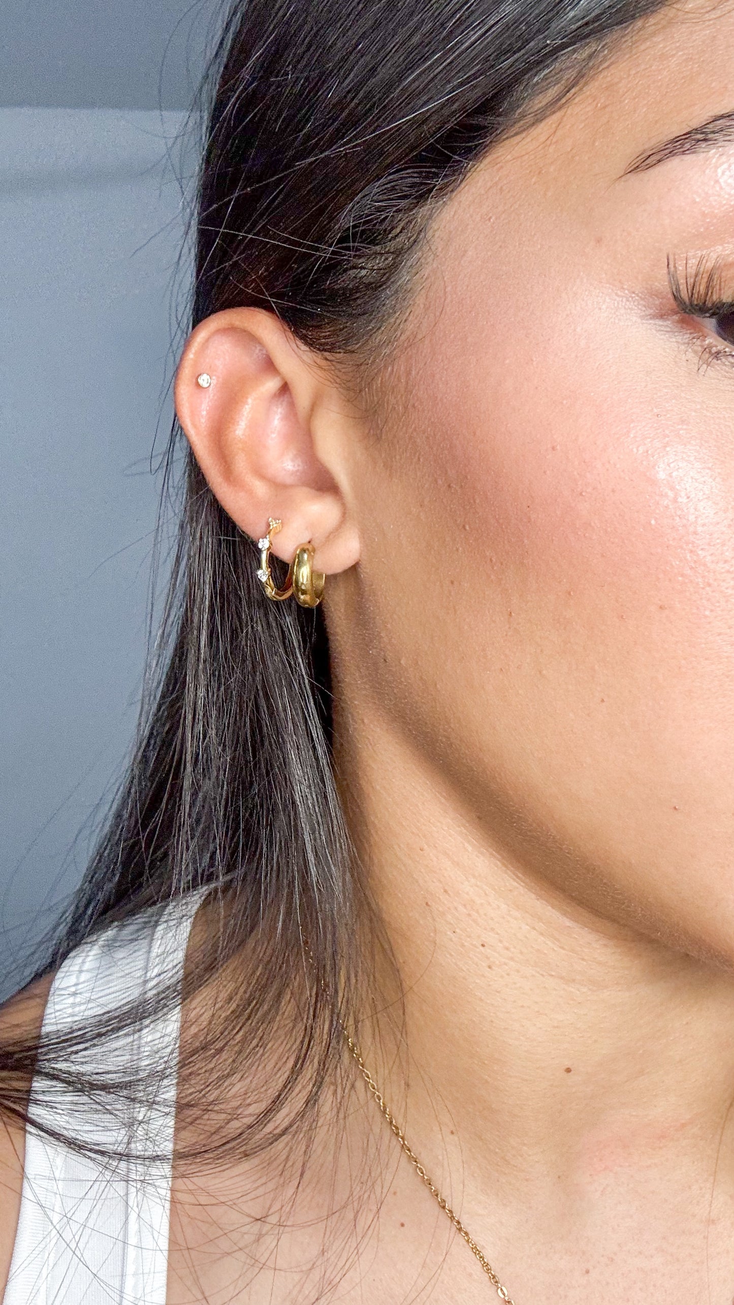 Crystal Charm Hoop earrings