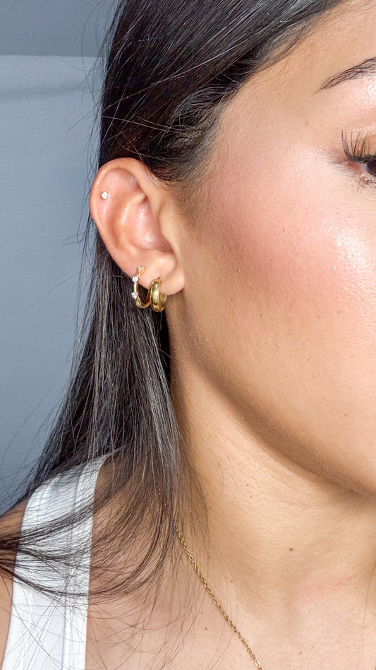 Crystal Charm Hoop earrings